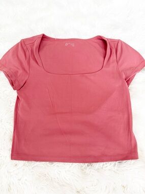 aerie Square Neck Crop Top in Rose